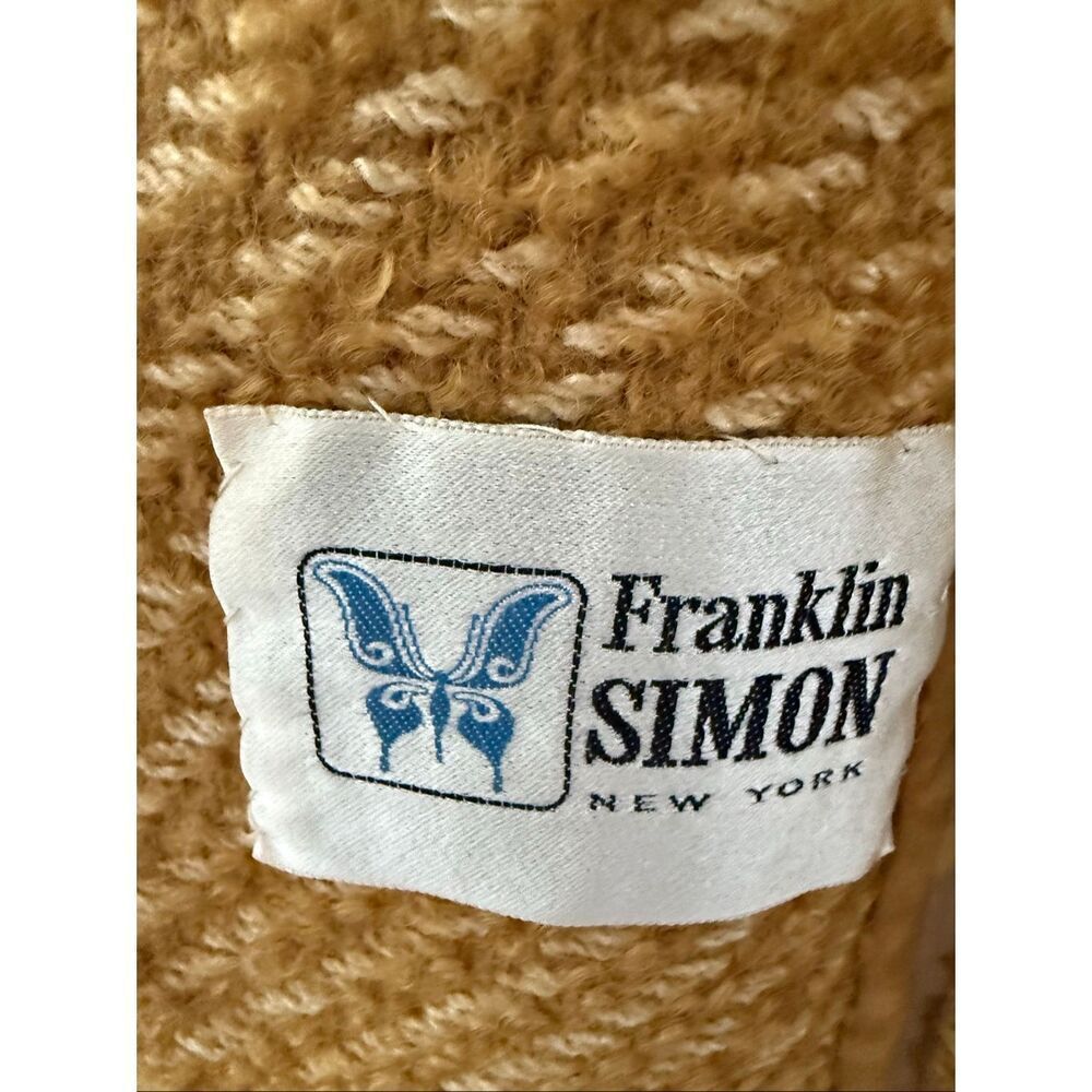 Vintage 60s Franklin Simon New York Mustard Gold Side Button Coat S M - Picture 9 of 13